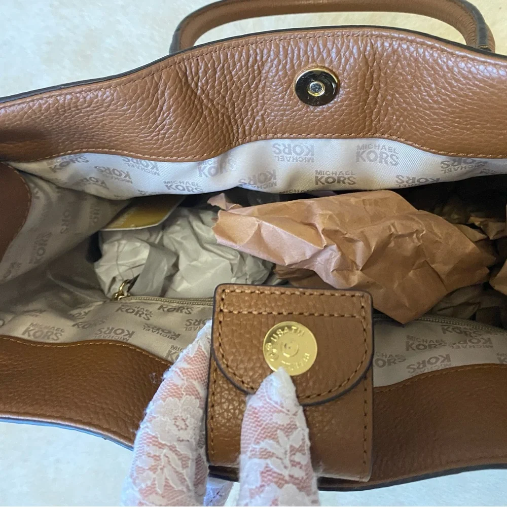 Michael Kors Tan and Cream Tote Bag